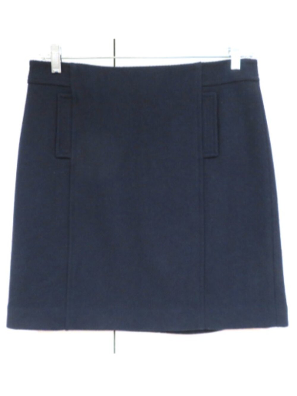 Talbots 8P Wool Blend A-Line Skirt Navy Blue Solid